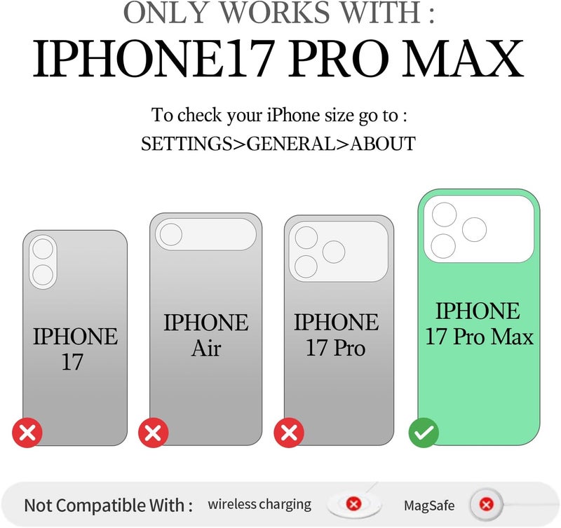 ZVE for iPhone 17 Pro Max Wallet Case Crossbody, Zipper Phone Cover with Wrist Strap RFID Blocking for 6.9" Black - Image 4